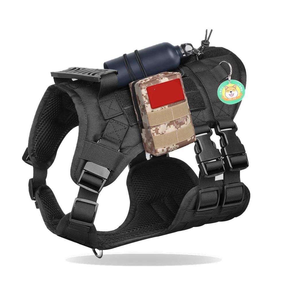 Your Pet Dog Tactical Dog Harness with Handle and Leash Military Dog Walking Accessory for Rottweiler Medium Large Dog Puppy Harness Your Pet Dog Tactical Dog Harness with Handle and Leash Military Dog Walking Accessory for Rottweiler Medium Large Dog Puppy Harness